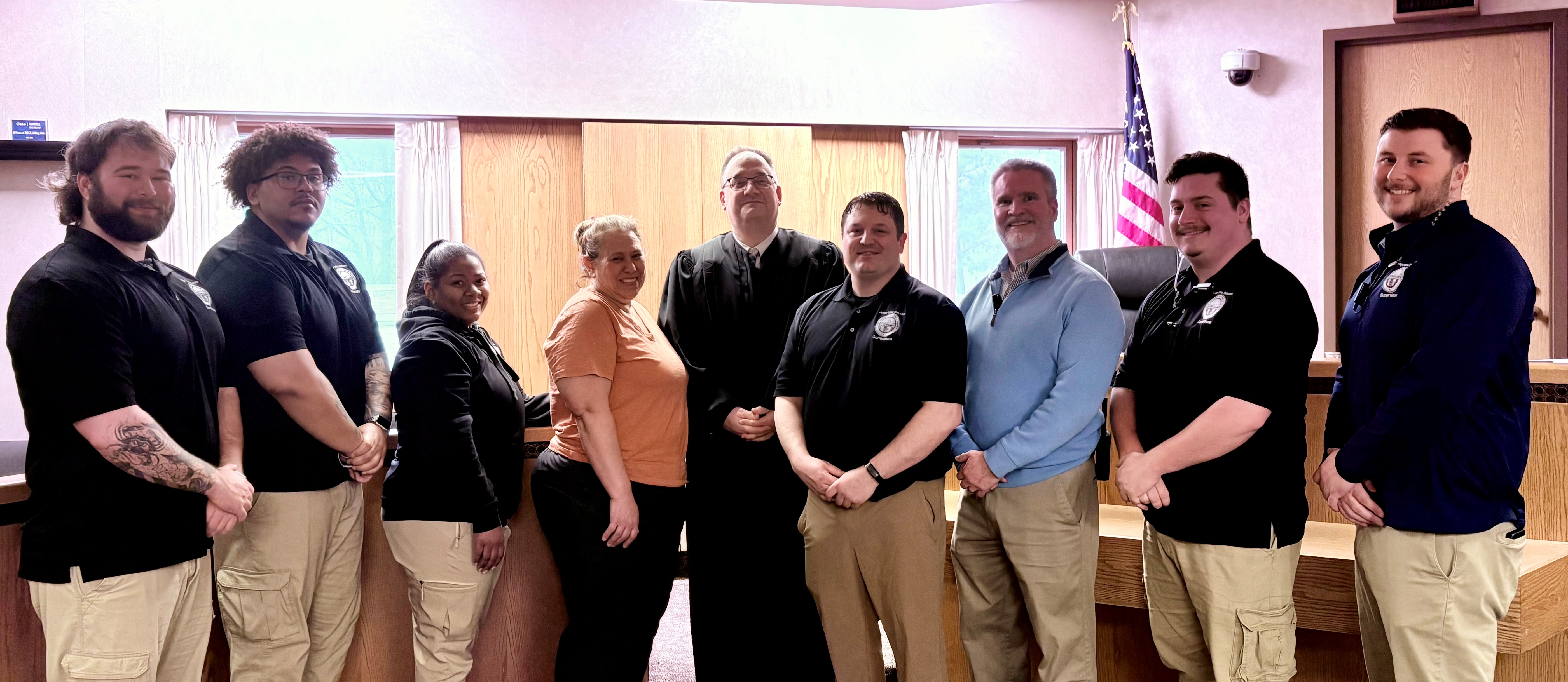 Judge DeLeone administers Oaths of Office for Lake County Juvenile Detention Staff.