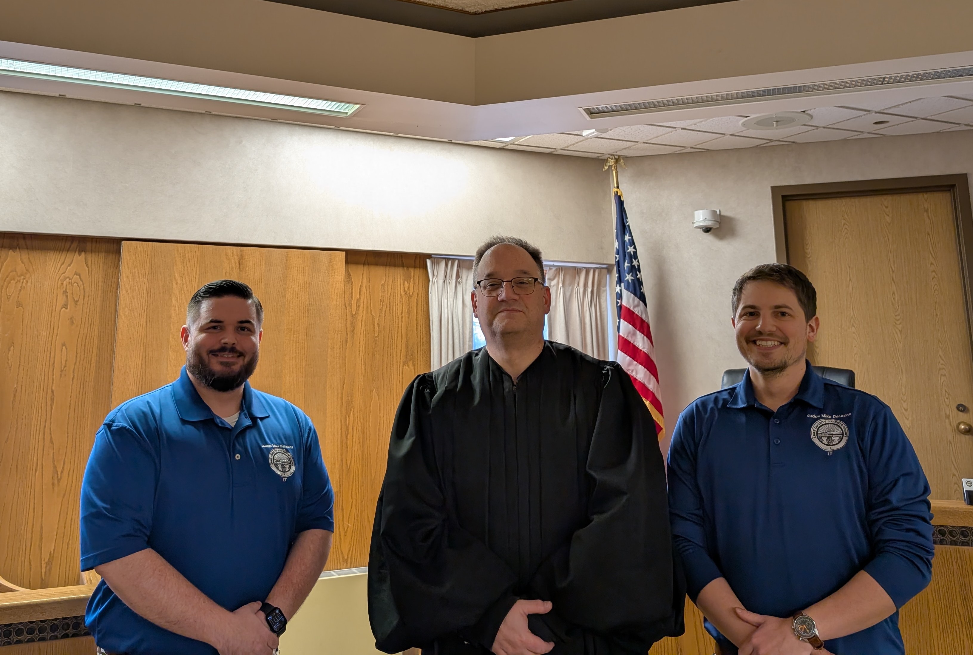 Judge DeLeone administers Oaths for the Juvenile Court IT staff.