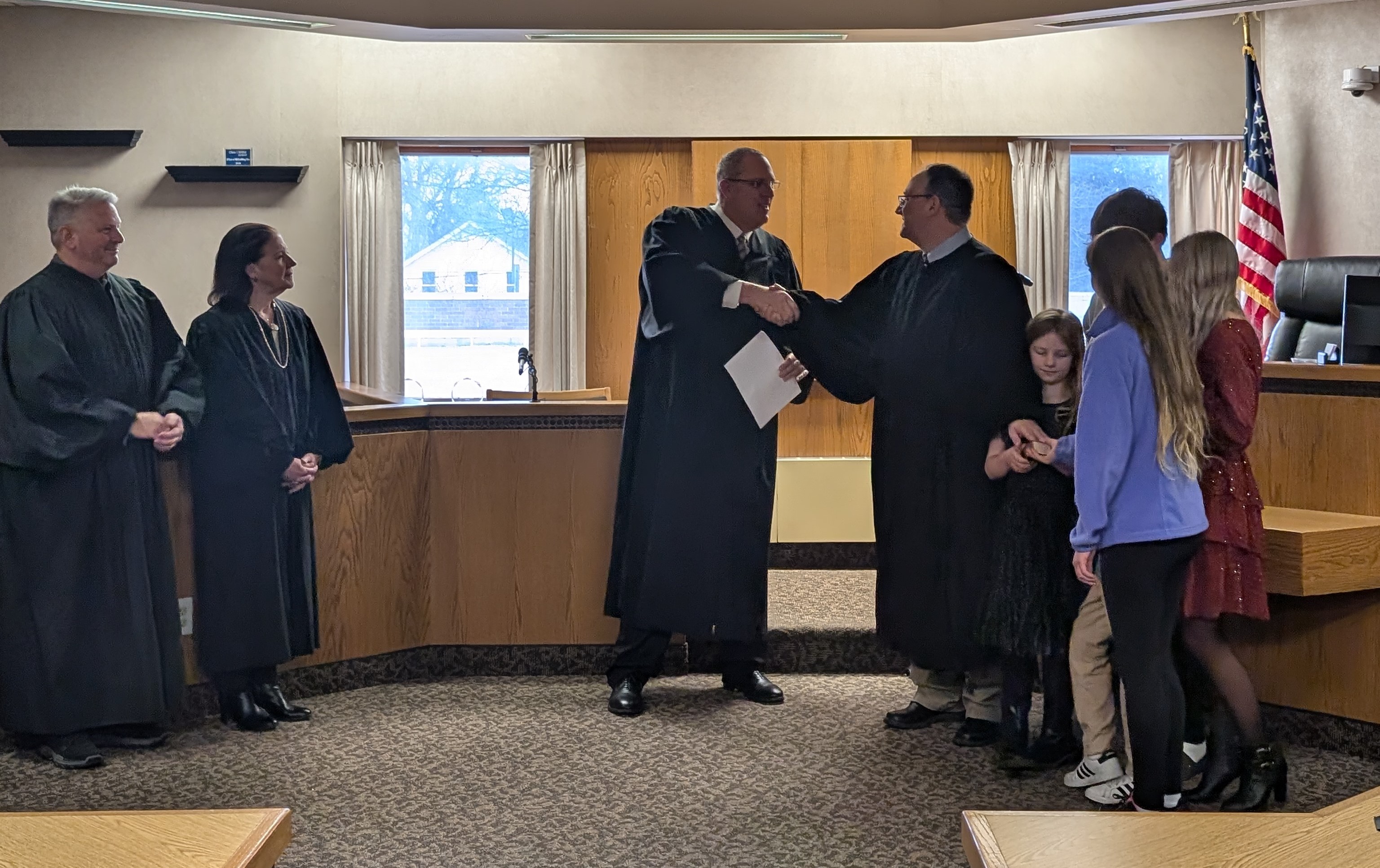 Judge Deleone being sworn in on December 20th, 2024