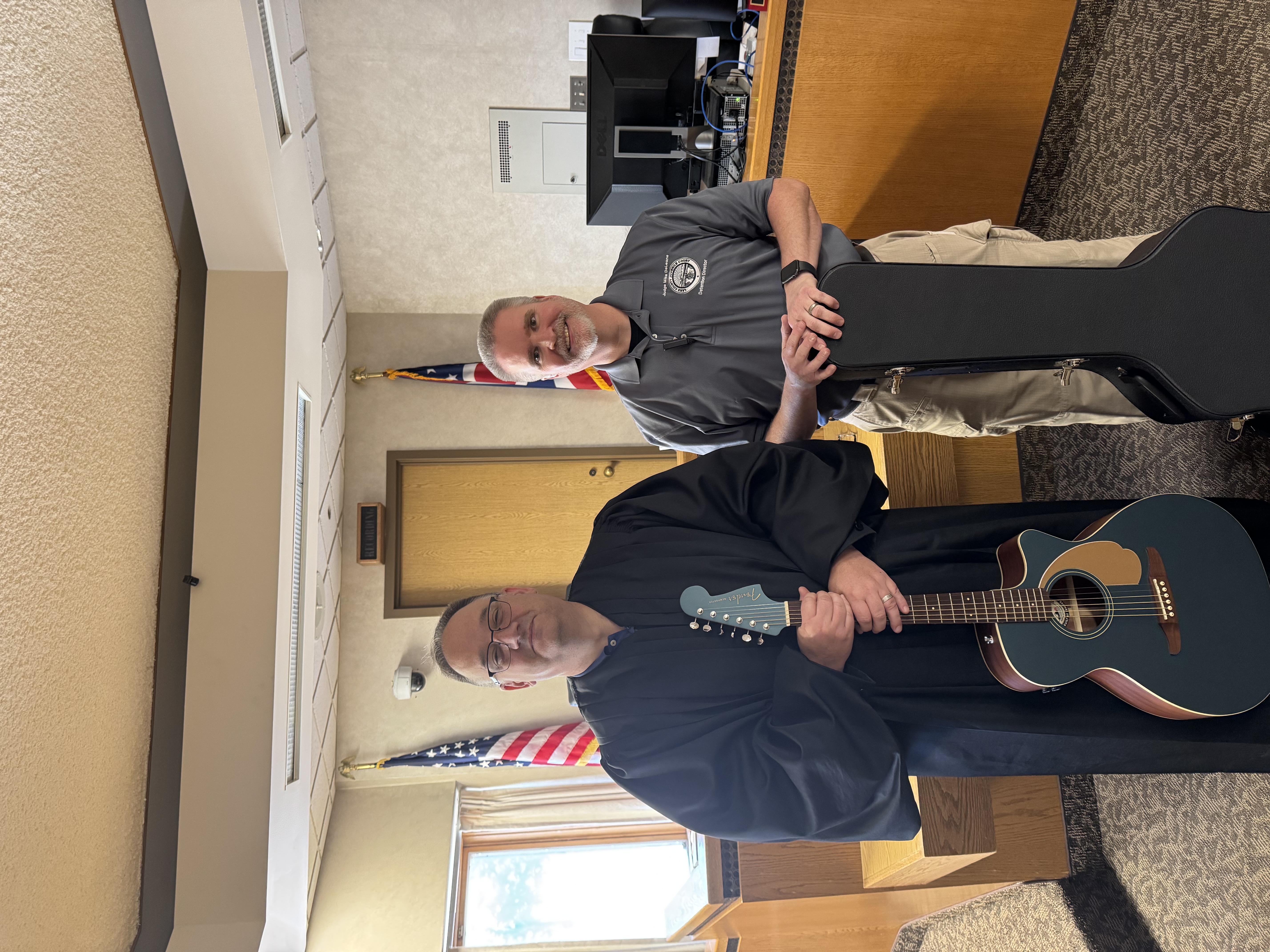 Judge DeLeone and his wife donated a Fender Acoustic Guitar to the Juvenile Detention Center