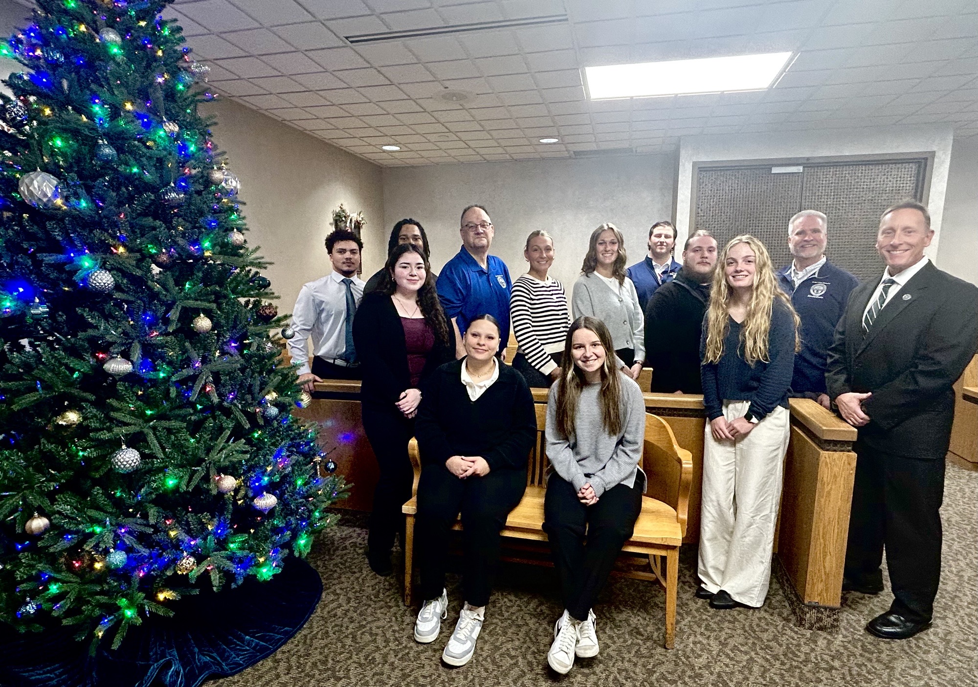 Judge DeLeone with Lake Erie College students