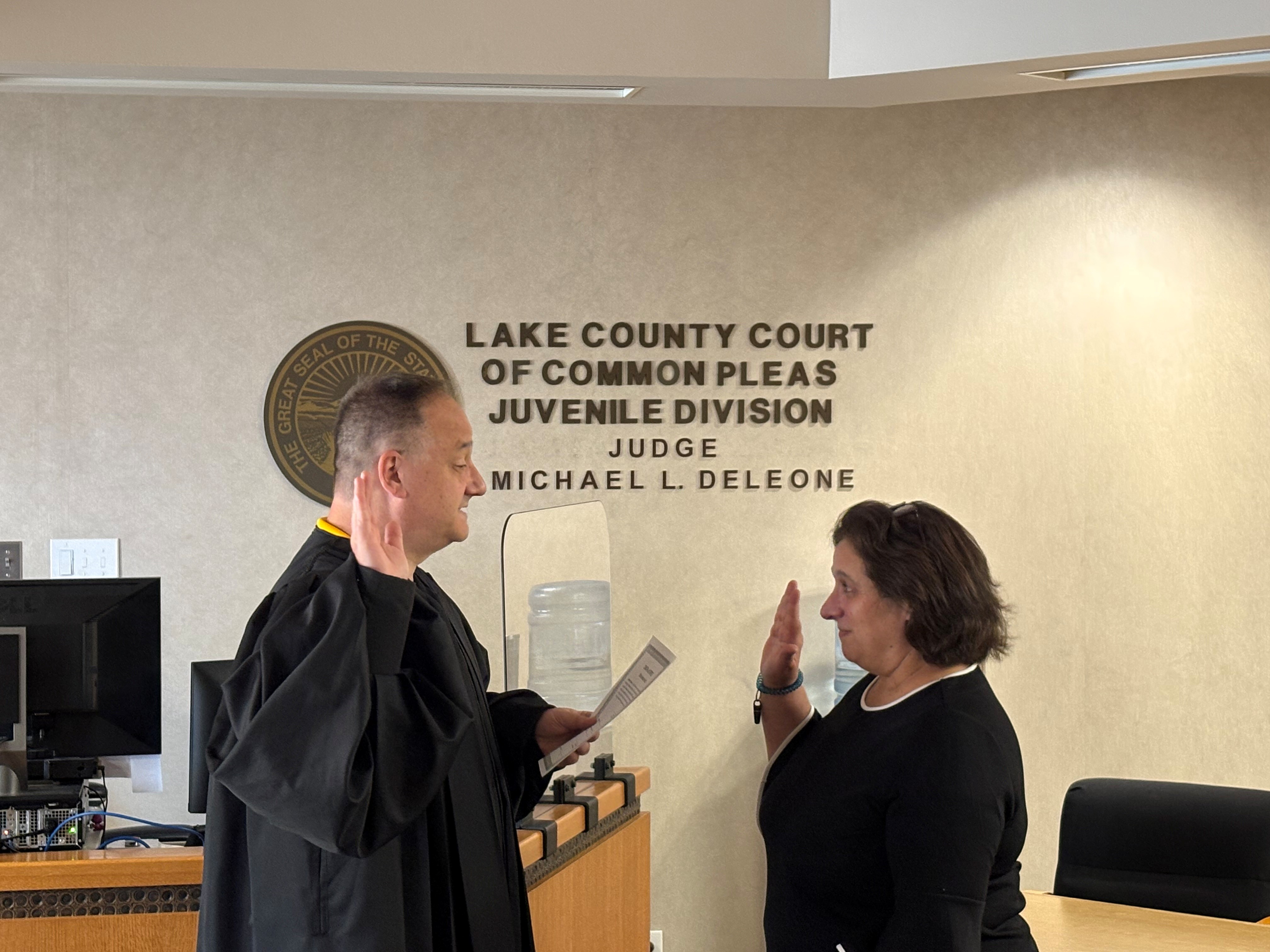 Judge Deleone renewing Maria Martin's notary and oath.
